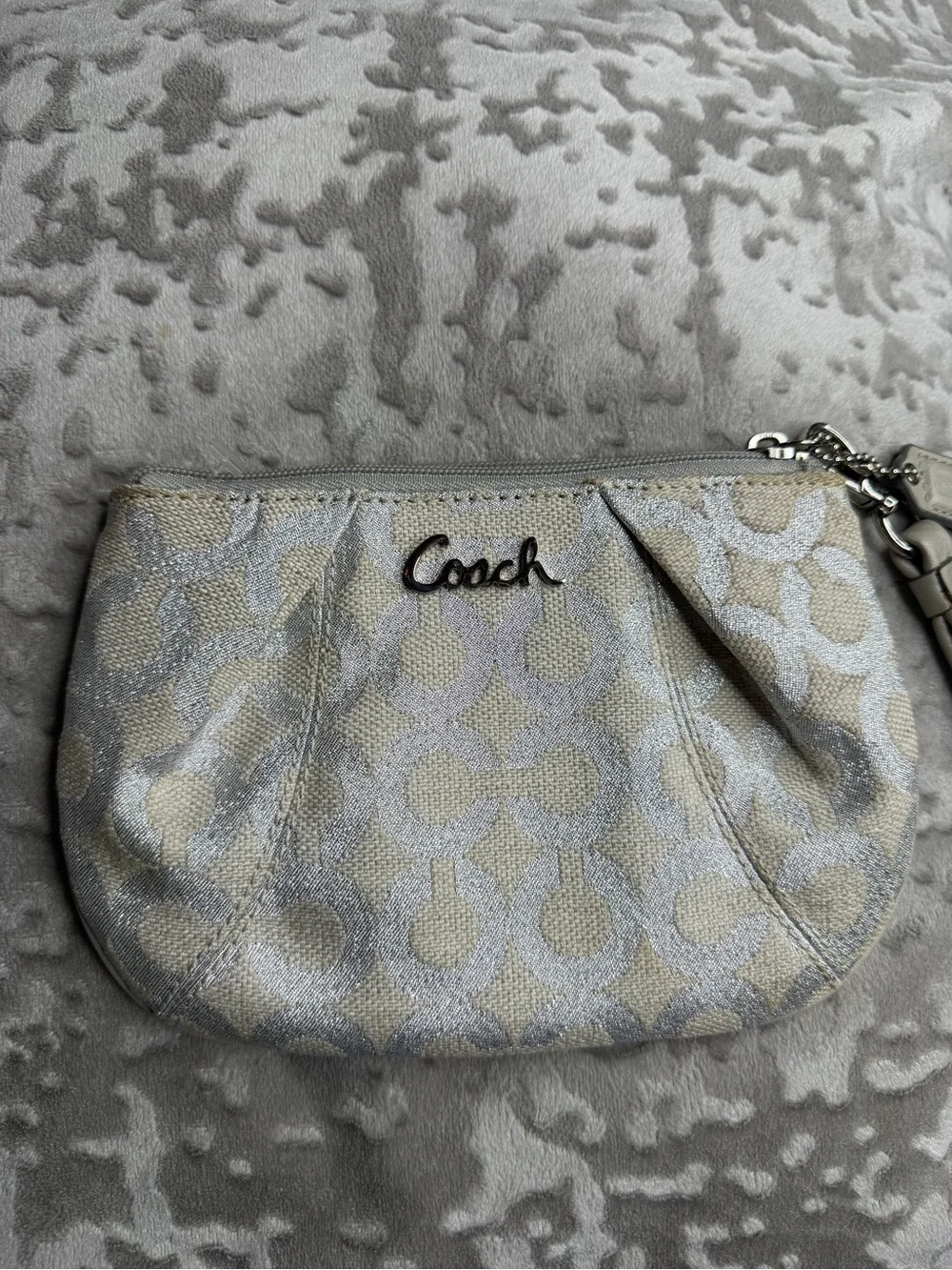 Coach Early 2000s Signature Metallic Wristlet